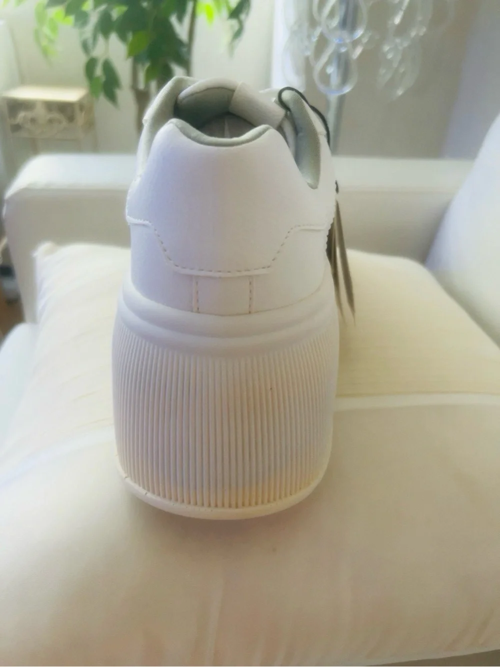 NEW. ZARA Women's White Platform Sneakers